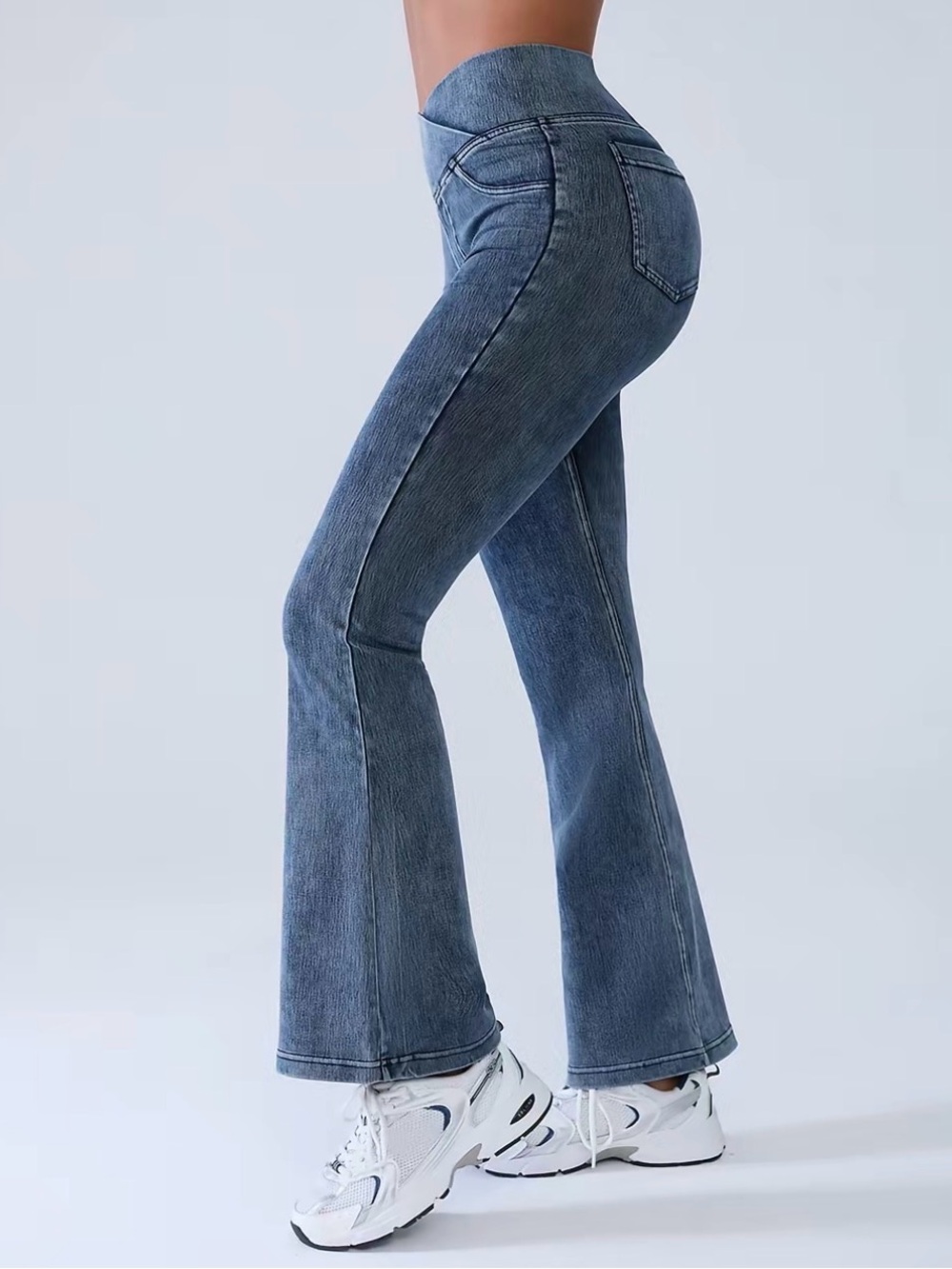 BRXL High-Rise Crossover Flared Women's Jeans - Blue Sz S